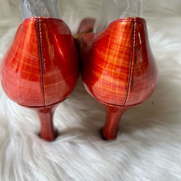 J.Renee blood orange patent leather slip on 3”heels square toe size 9.5 - Picture 4 of 15